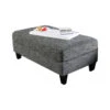 Chenille Ottoman With Tappered Feet In Gray Finish -Home Furniture Shop e0bbddf1859344a082c4636f09508824