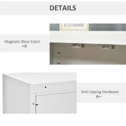 Industrial Style Steel Storage Cabinet, Metal Storage Organizer With 2-Tier Adjustable Shelves For Living Room Or Home Office, White 13 Industrial Style Steel Storage Cabinet, Metal Storage Organizer With 2-Tier Adjustable Shelves For Living Room Or Home Office, White -Home Furniture Shop e268cfdec3ff43ccaad310df771e3c6c