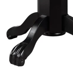 Ava 42 Inch Wood Pub Bar Table, Molded Trim, Carved Pedestal, Black- Benzara -Home Furniture Shop e2a04e305f484f46bea0bff3e5aee2b2