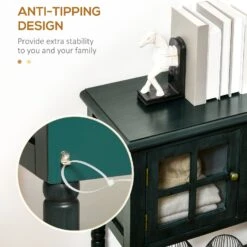 Vintage Console Table With 2 Drawers And Cabinets, Retro Sofa Table For Entryway, Living Room And Hallway, Vintage Blue -Home Furniture Shop e2e99284b1ec47ad862af54f5f7894e3