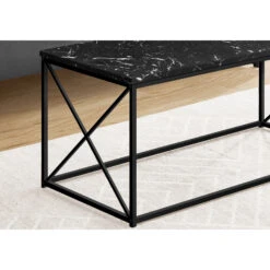 Monarch Specialties I 3783 Coffee Table, Accent, Cocktail, Rectangular, Living Room, 40"L, Metal, Laminate, Black Marble Look, Contemporary, Modern -Home Furniture Shop e5523e46ff2b4f049d4ff1c6a7944863