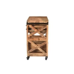 31 Inch Handcrafted Rustic Mango Wood Bar Cart Trolly With 3 Drawers And 6 Wine Bottle Holders-Benzara 17 31 Inch Handcrafted Rustic Mango Wood Bar Cart Trolly With 3 Drawers And 6 Wine Bottle Holders-Benzara -Home Furniture Shop e5969ead1c68499ca3aeeecc0efe2188