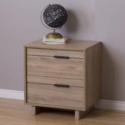QuikFurn Modern 2-Drawer End Table Nightstand In Light Oak Wood Finish -Home Furniture Shop e6e55e1c5d8a4830a342e31e991a552d