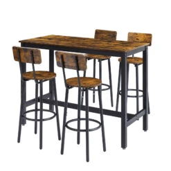 Bar Table Set With 4 Bar Stools With Backrest -Home Furniture Shop e7a486656e88460ea3e299f5cb9a7243
