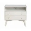 2 Drawer Wooden Nightstand With Open Compartment And Splayed Legs, White-Benzara -Home Furniture Shop e87159decbe74911825bce7960076175