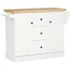 Kitchen Island, Kitchen Cart With Rubberwood Tabletop, Spice Rack For Dining Room, Kitchen Island Cart, White -Home Furniture Shop e990405622b7427ebb92a3a9d9a36091