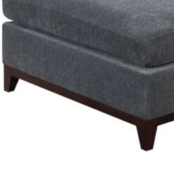 37 Inch Modern Square Ottoman With Foam Seating, Gray Chenille Fabric -Benzara -Home Furniture Shop ea85bd0996b94ebaba8d514616800cf6