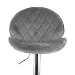 Elama 2 Piece Diamond Tufted Velvet Material Adjustable Bar Stool In Gray With Chrome Trim And Base -Home Furniture Shop ecace7bbefb14ea59f008bd46dd72e5c