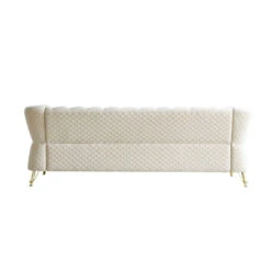 Modern Tufted Velvet Sofa 87.4 Inch For Living Room Beige Color -Home Furniture Shop ecc5311dfa83413cb89cf3190bc273cb