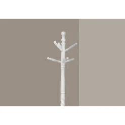 Monarch Specialties I 3057 Coat Rack, Hall Tree, Free Standing, 6 Hooks, Entryway, 72"H, Bedroom, Wood, White, Contemporary, Modern -Home Furniture Shop ecda560dfe734b259586dae77ed4f7b3