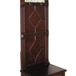 Molded Wooden Frame Hall Tree With Lift Top Box And Mirror Insert, Brown-Benzara 9 Molded Wooden Frame Hall Tree With Lift Top Box And Mirror Insert, Brown-Benzara -Home Furniture Shop ed9e57f59d0a43b6b0df57069cdea789