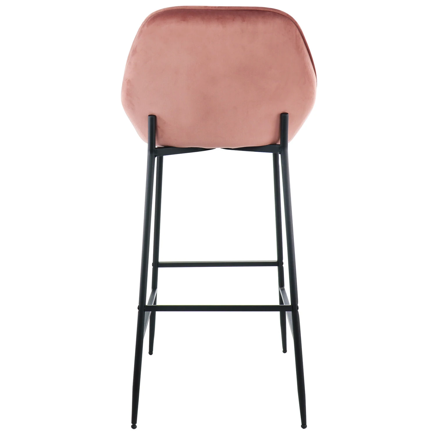 Elama 2 Piece Velvet Bar Stool In Blush Pink With Black Legs 6 Elama 2 Piece Velvet Bar Stool In Blush Pink With Black Legs - Image 4