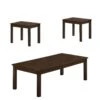 3 Piece Transitional Coffee Table And End Table With Block Legs, Brown- Benzara -Home Furniture Shop ef43f803f362405e8dbc4682eaee8390