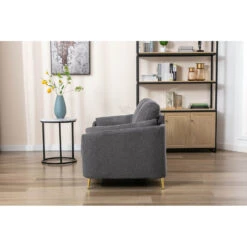Contemporary 1pc Sofa Dark Gray With Gold Metal Legs Plywood Pocket Springs And Foam Casual Living Room Furniture -Home Furniture Shop f10aa74eb9974bb886aaf7b3ef3e5b0b