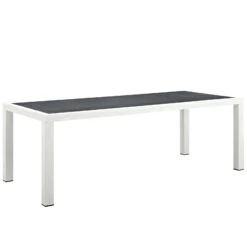 Modway - Stance 90.5" Outdoor Patio Aluminum Dining Table White Gray