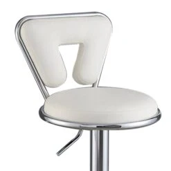 Adjustable Barstool With Round Seat And Stalk Support, Set Of 2, White-Benzara 9 Adjustable Barstool With Round Seat And Stalk Support, Set Of 2, White-Benzara -Home Furniture Shop f2f276520c8d43b78a1bd1e6325cefc2