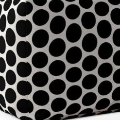 Homezia 17" Black And White Cotton Polka Dots Pouf Ottoman -Home Furniture Shop f3359d02f9474dca953dae1620329607