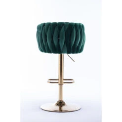 Set Of 2 Bar Stools, With Chrome Footrest And Base Swivel Height Adjustable Mechanical Lifting Velvet + Golden Leg Simple Bar Stool-Green -Home Furniture Shop f79353e7c83642ed8bfe1eedb52d6dc5