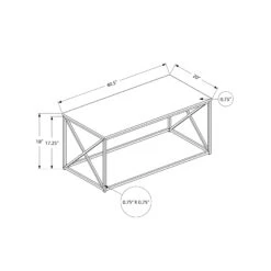 Monarch Specialties I 3783 Coffee Table, Accent, Cocktail, Rectangular, Living Room, 40"L, Metal, Laminate, Black Marble Look, Contemporary, Modern -Home Furniture Shop f7e6ee95ec454da6b70a309fbe75ea29