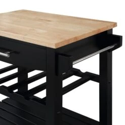 Ellaine 4 Tier Butcher Block Kitchen Cart With Drawer And Wine Rack-Benzara -Home Furniture Shop f84ac4d0794743a28c3aa05342c9e0d2