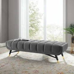 Adept 60" Performance Velvet Bench-Benzara -Home Furniture Shop f902f3fcb5954d89bfde9da475f1d1fe