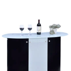 Contemporary Bar Unit With Frosted Glass Top, White And Black - Benzara -Home Furniture Shop fc00cea49f1c42eea4983ceb7ec241de