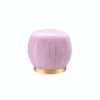 Round Ottoman With Gold Base In Pink -Home Furniture Shop fd21758289554b1e8ca64a144d04656e