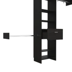 DEPOT E-SHOP Brisk Closet System, One Drawer, Three Metal Rods, Five Open Shelves, Black 15 DEPOT E-SHOP Brisk Closet System, One Drawer, Three Metal Rods, Five Open Shelves, Black -Home Furniture Shop ff82ce68cea842b5aa0c15a9397ad119