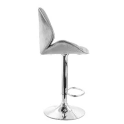 Elama 2 Piece Diamond Tufted Velvet Material Adjustable Bar Stool In Gray With Chrome Trim And Base -Home Furniture Shop ffe4d0f458c14c639a022418dba1fae8